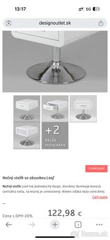 Nocny stolik vysoky biely lesk loft - 5