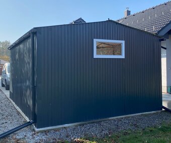 Plechová garáž 6x4 m antracit - 5