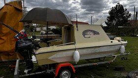 Čln katamarán s kajutou + nový motor + sonar ZNÍŽENÁ CENA - 5