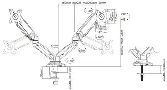 Stolný držiak pre 2 monitory MAX MTM5120FM - 5