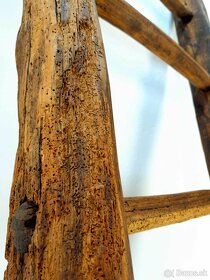 Starý dubový rebrík - drevený reber - oak ladder - 5