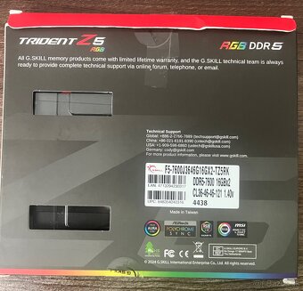 G.SKILL 32GB KIT DDR5 7600MHz CL36 Trident Z5 RGB Black - 5