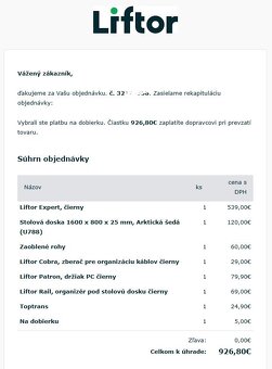 Výškovo nastaviteľný stôl Liftor Expert nova cena - 5