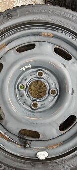 Plechové disky 4x100 a zimné Hankook 185/55 R14 - 5