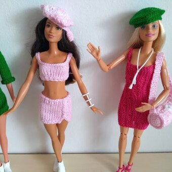 Nohavice top skladaná sukňa roláčik pre bábiky barbie Ken - 5