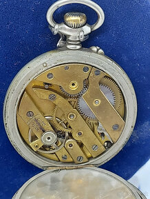 Starožitné vreckové hodinky 49mm argentan na predaj - 5
