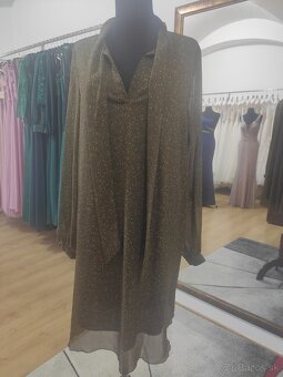 khaki mušelínové šaty s bodkami - 5