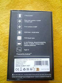 Degooglovaný Cubot Pocket 4GB / 96 GB - 5