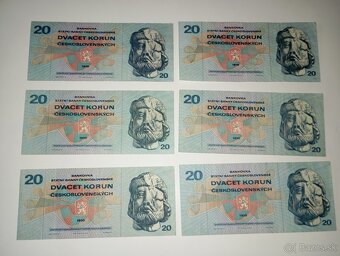 BANKOVKY 20 KČS 1970, SÉRIE L + H - 5