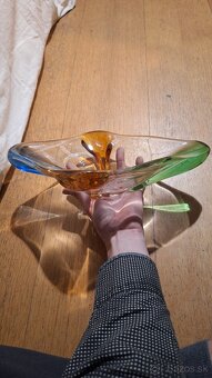 Umelecká farebná sklenená miska - ručne fúkaný originál po - 5