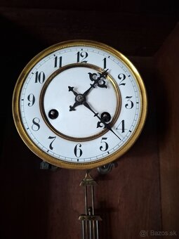 Predám funkčné starožitné nástenné stlpikové hodiny Junghans - 5