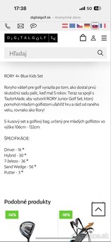 Detský golfový bag s 5 palicami Taylormade Rory 4+ - 5