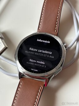 Huawei watch GT 5 46mm, silver & leather - 5