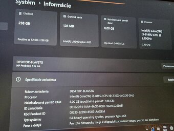 Kovovy HP Probook 440 G6 s procesorom i3 8gb ram a 256gb ssd - 5