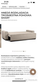 Rozkladacia pohovka s úložným priestorom - hnedá menčestrová - 5