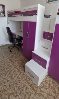 Poschodové postele s uložným priestorom a stolom - 5