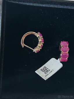 Zlaté náušnice s rubínmi - 5