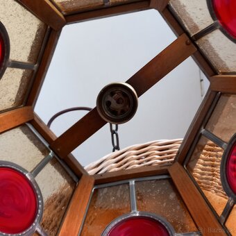 Luster rustikalny drevo sklo - 5