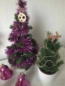 Vianočne ozdoby na stromček zvončeky a dva stromčeky - 5