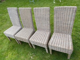 Luxusné ratanové jedálenské stoličky. Masívny prírodný ratan - 5