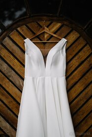 Saténové svadobné šaty - 5