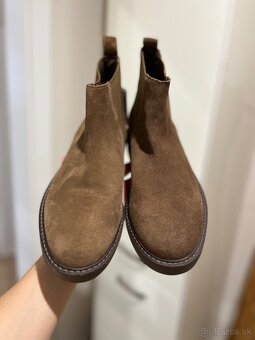 Hnede kozene chelsea cizmy zara 43 - 5