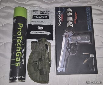 Airsoftová pištoľ M9 HW, plyn BlowBack - nová 3x použitá - 5