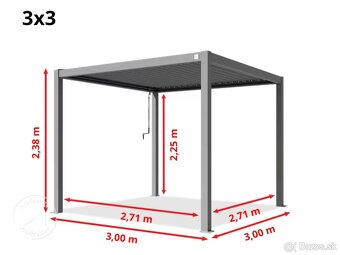 Hliníková pergola 3×3m - 5