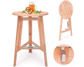 Drevený barový skladací stôl Ø 78 cm - 5