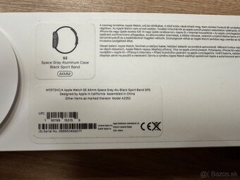 Apple watch SE 44 mm space gray alu black sportband - 5