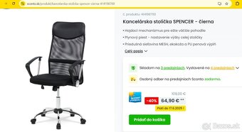 Kancelárska stolička - nová, nerozbalená - 5