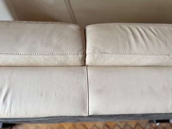 Kožená 2sedačka v bežovej farbe. - 5