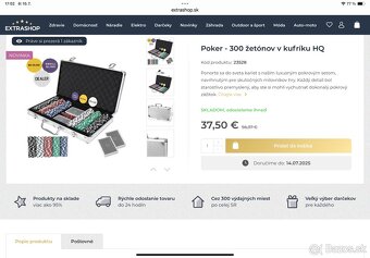 Predám Poker - 300 žetónov v kufríku HQ - 5