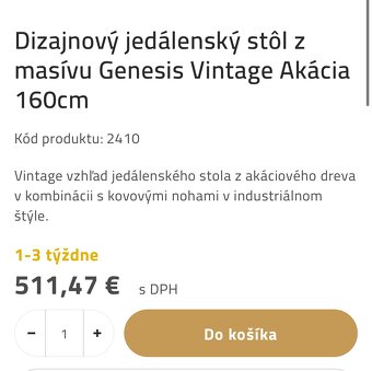Jedálenský stôl Genesis masív - 5
