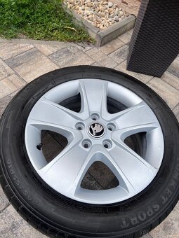 Škoda Original Disky Elektrony 5x112 r16 + letne pneumatiky - 5