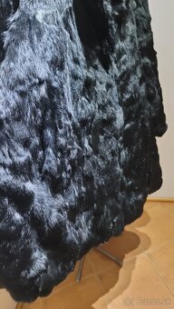 🧥 Kožuch zajačí pravý čierny (luxusný, dlhý) - 5