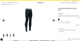 Zánovné spodné nohavice Devold Lauparen Merino 190 Long John - 5