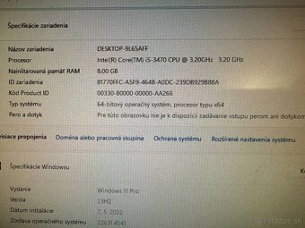 Počítač HP Intel i5-3470 4x3,30GHz.GT730 2GB. 256gb SSD - 5
