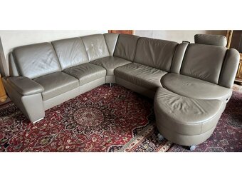 Luxusní rohová kožená sedací souprava, 2971 - 5