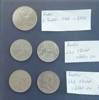 Zbierka mincí - Anglicko,Spojené Kráľovstvo, Rusko, Ruble - 5