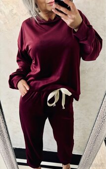 Damska velurova suprava dark bordo - 5