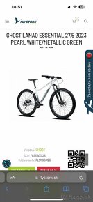 Predám zánovný bicykel Ghost Lanao essential veľkosť M 27.5 - 5