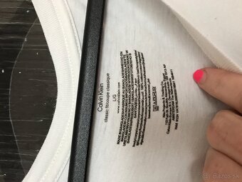CALVIN KLEIN originál white pánske tricko L/XL - 5