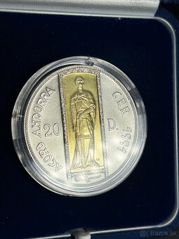 Investičné Zlato striebro zberateľská minca bimetal Andorra - 5