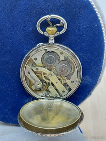 Predám funkčné strieborné vreckové hodinky Remontoir 6 rubis - 5