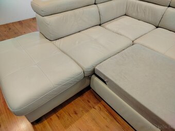 Celokožená rohová sedačka - 5