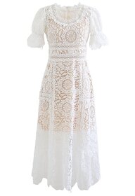Chicwish biele čipkované šaty - 5