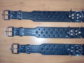 Koženkový obojok s hrotmi S M Lčierne - 5