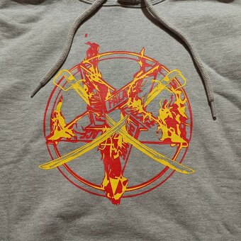 Palace flamed hood sivá mikina s ohňom S - 5