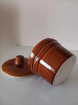 Stará kameninová dóza s vrchnákom 11,5x11,5 cm - 5